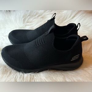 Skechers Black Knit Slip-On Shoes